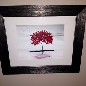 Acrylic painting on canvas board framed.